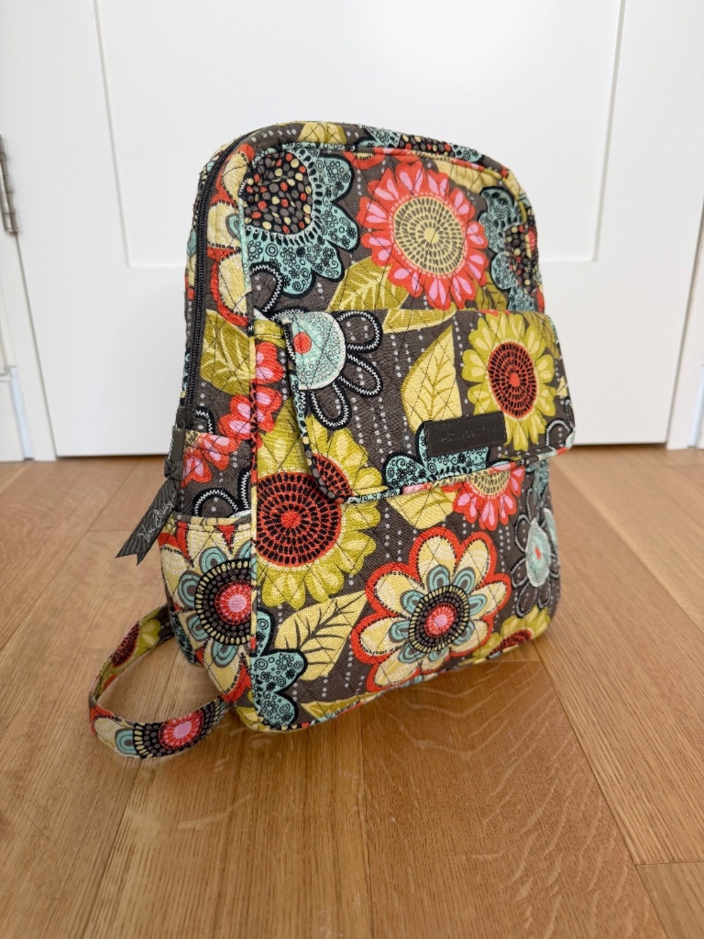 Vera Bradley "Flower Shower" Floral Quilted Compact Backpack